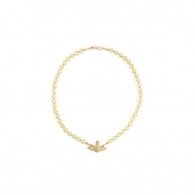 VIVIENNE WESTWOOD MESSALINE GOLD-TONE BRASS AND CRYSTAL-EMBELLISHED CHOKER NECKLACE 